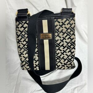 TOMMY HILFIGER Monogram Crossbody Purse With Adjustable Strap - Good Condition